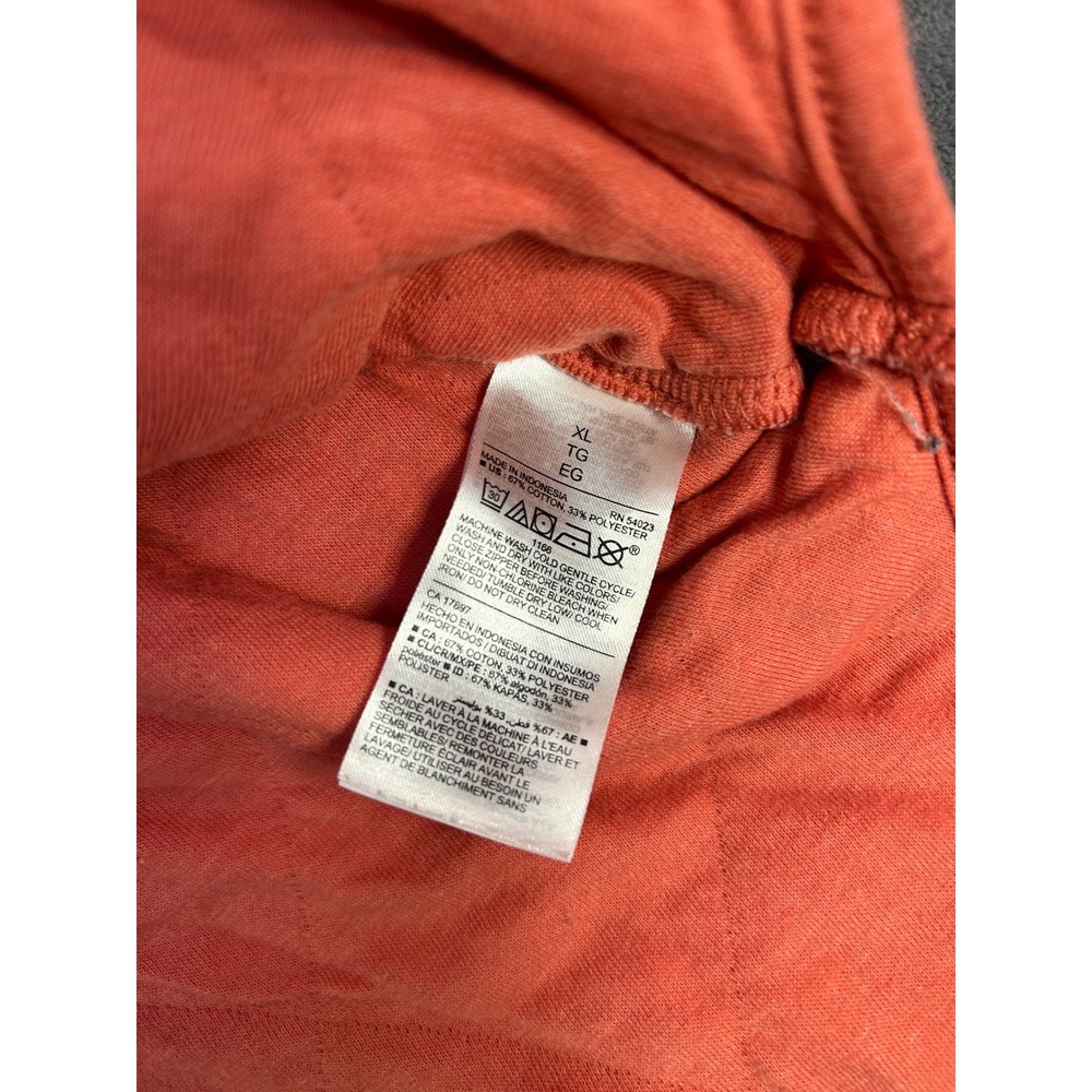 Old Navy Womens XL Quilted Quarter Zip Hoodie Coral Orange Pullover Sweatshirt - Picture 4 of 4